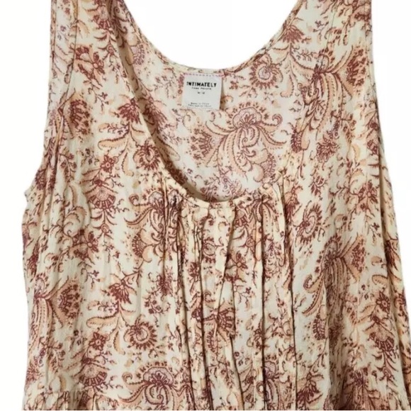 • Free People Intimately Floral Lace Boho Sleeveless Tunic Tank Top • - Picture 3 of 4